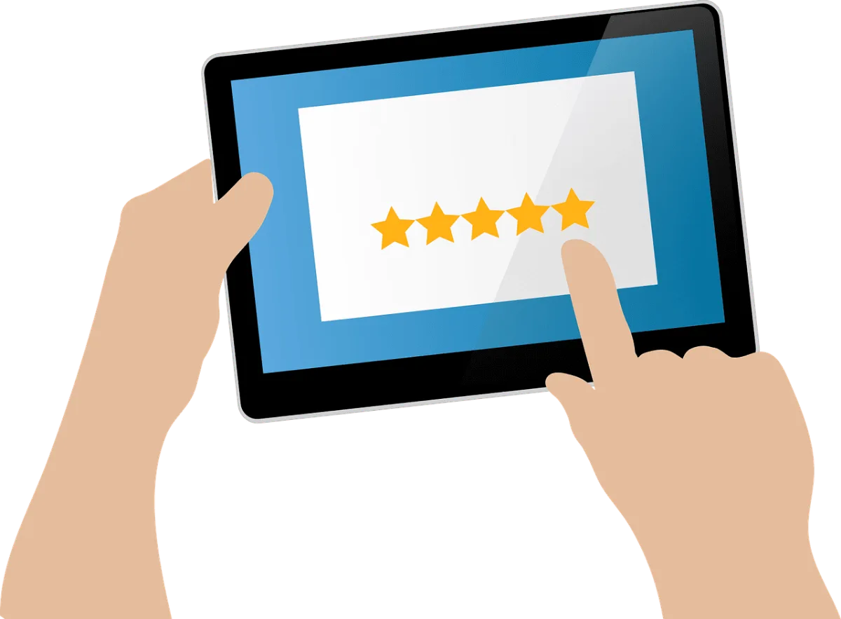 Five-star feedback rating illustration